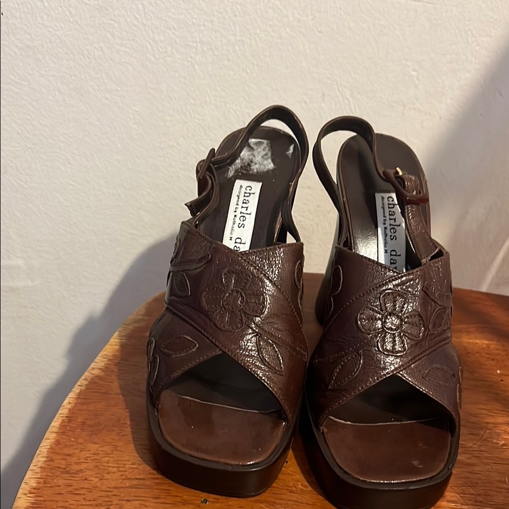 Charles David Brown Leather Women's Sandals| Size 7.5